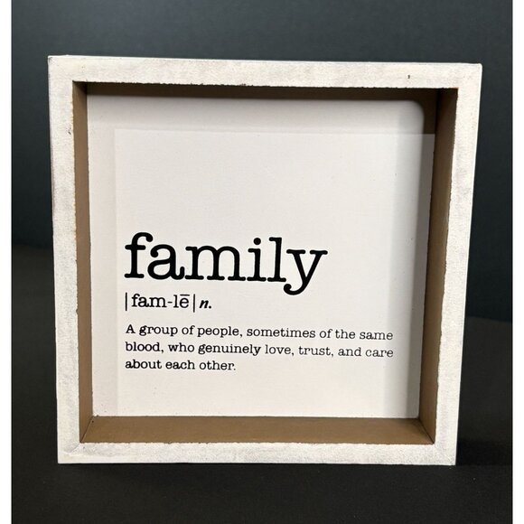 Home And Family Tabletop Sign Signs Wood Frame Rustic Home Decor - Picture 3 of 7
